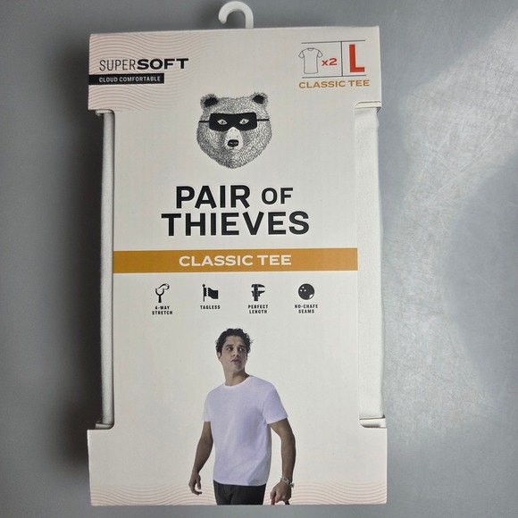 Pair of Thieves Other - Pair‎ of Thieves Mens SuperSoft Classic Tee 2-Pack White Crew Neck Size Large L